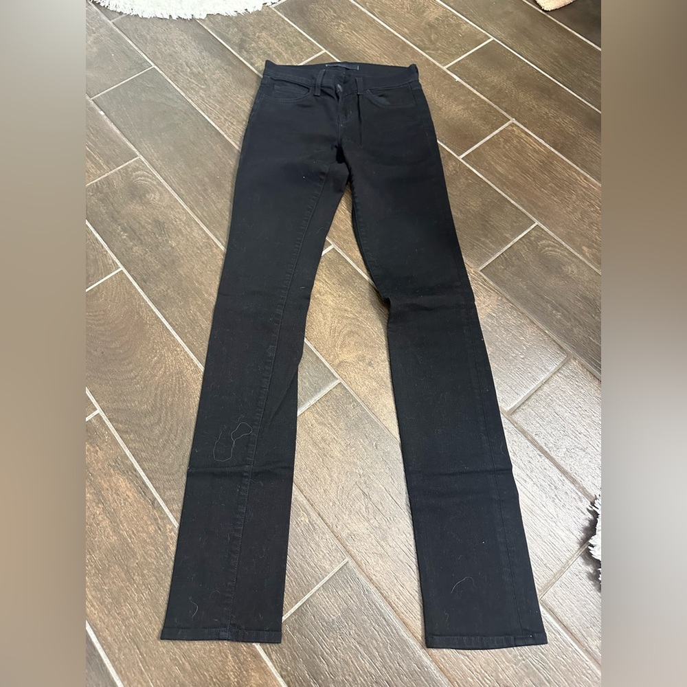 J Brand Low Rise Pencil Leg Shadow Black Skinny Straight Leg Jeans